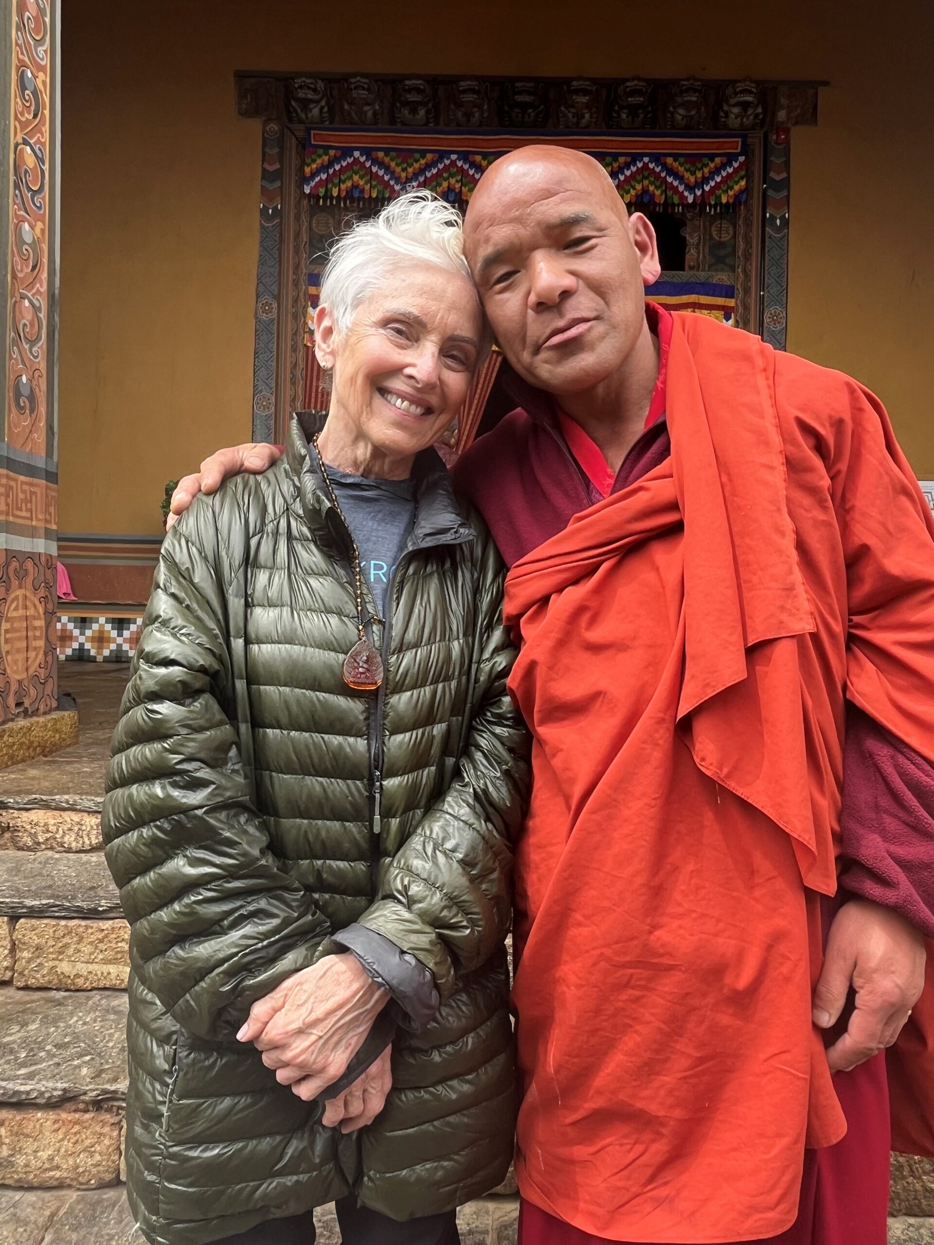 Resident Profile: Kitti Lile Kitti Lile with the abbot of a monastery she visited during her recent trip to Bhutan