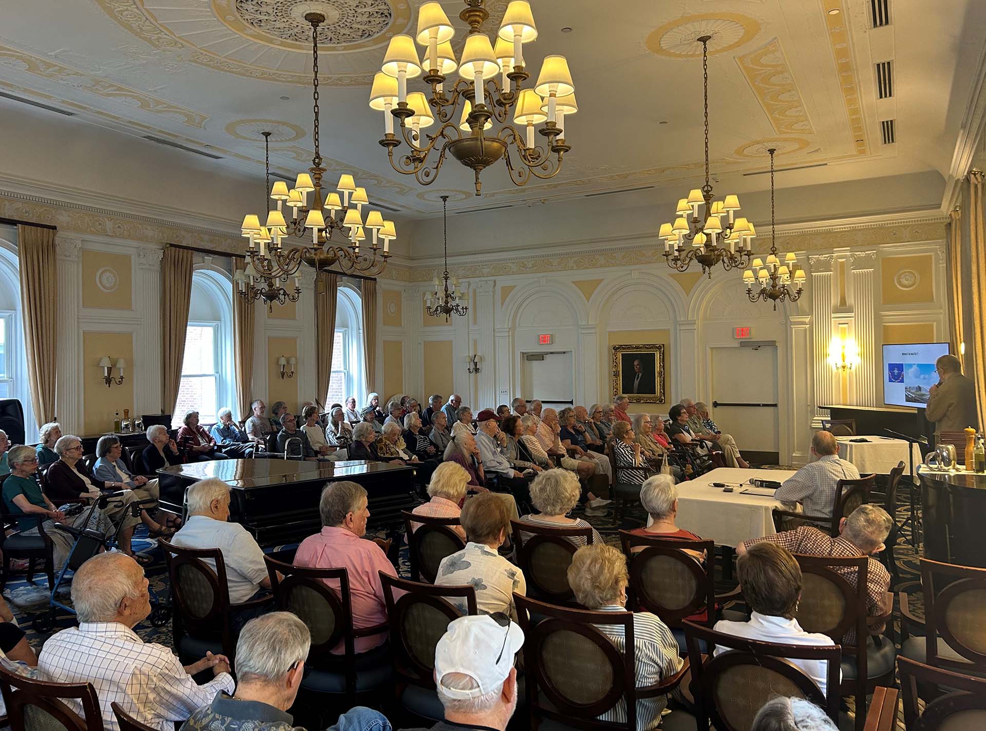Blog and News Residents of The Osborn gather for a community meeting to share news and updates